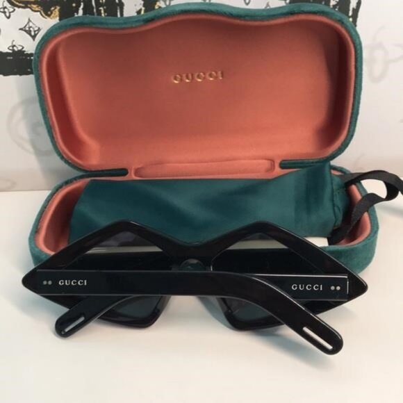 New Authentic Gucci Black Rhinestone Sunglasses. GG0496s 004 - Picture 3 of 11